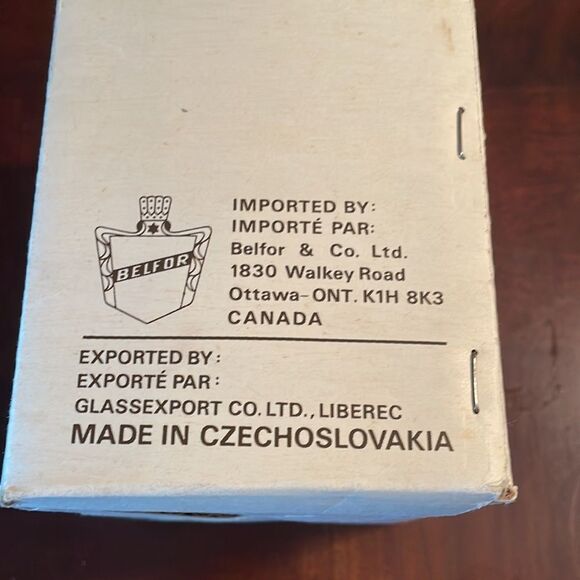 Vintage Bohemia Czechoslovakia Crystal Cocktail Set Set 4 pc Complete in Box - Picture 4 of 7